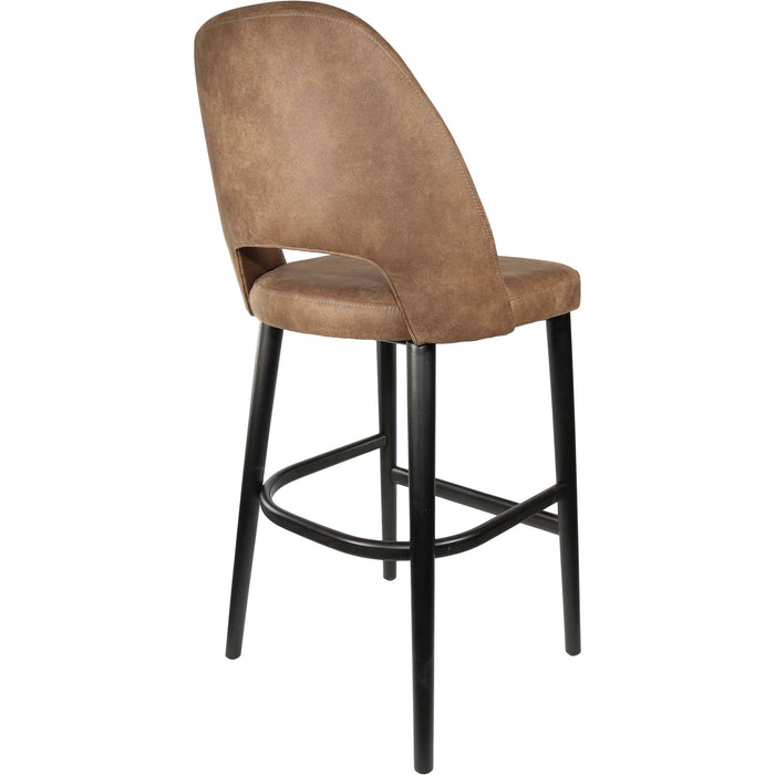 Durafurn Semifreddo Stool - Black Legs/Mocha Fabric