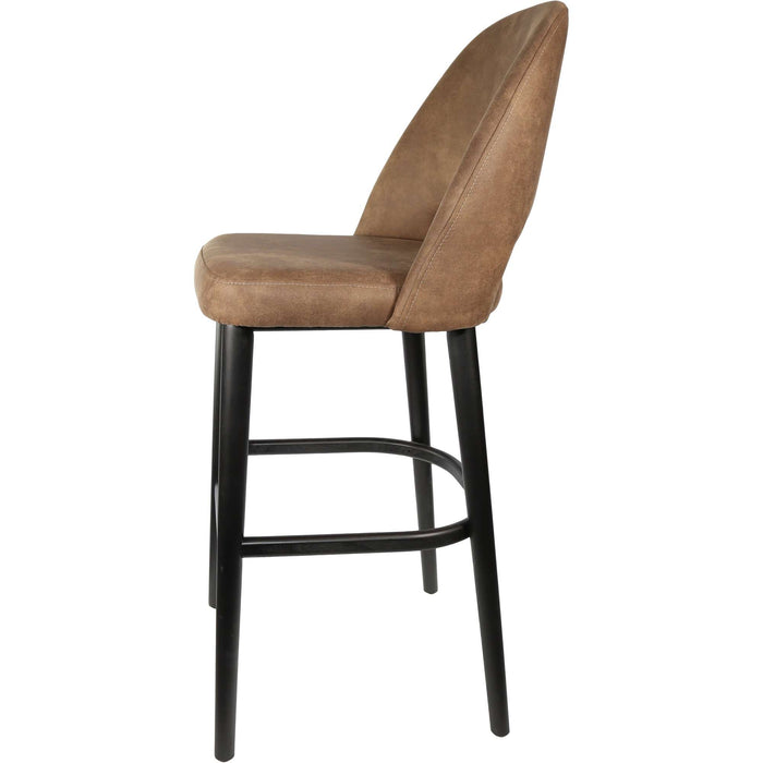 Durafurn Semifreddo Stool - Black Legs/Mocha Fabric
