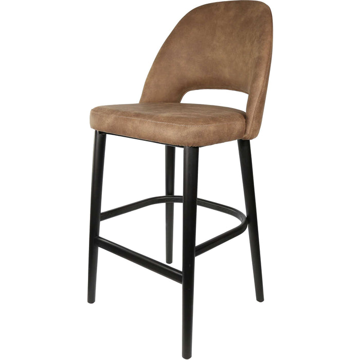 Durafurn Semifreddo Stool - Black Legs/Mocha Fabric