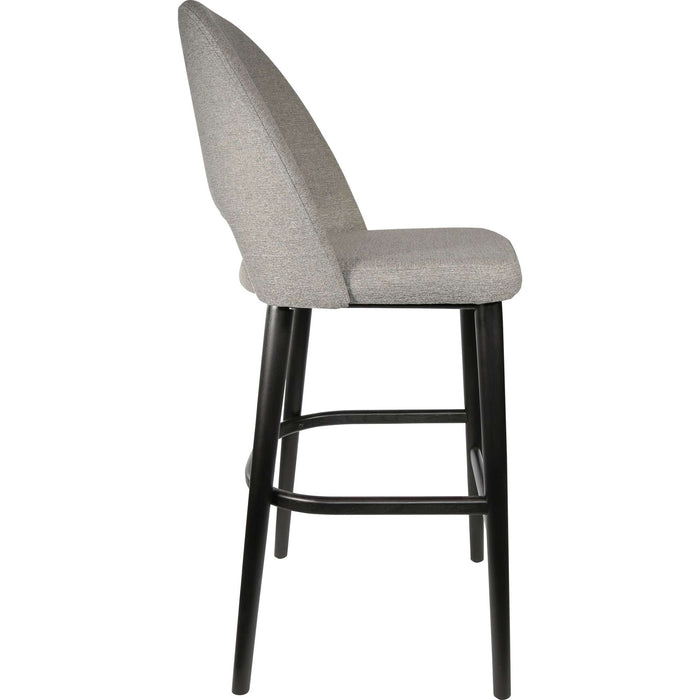 Durafurn Semifreddo Stool - Black Legs/Taupe Woven Fabric