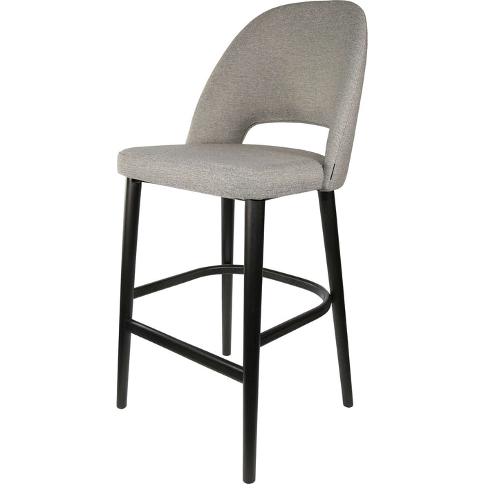 Durafurn Semifreddo Stool - Black Legs/Taupe Woven Fabric