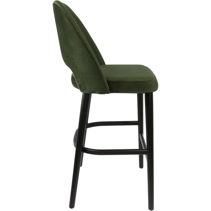 Durafurn Semifreddo Stool - Black Legs/Avocado Velvet