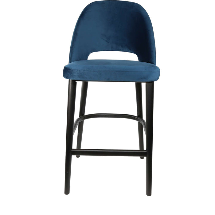 Durafurn Semifreddo Stool - Black Legs/Denim Velvet