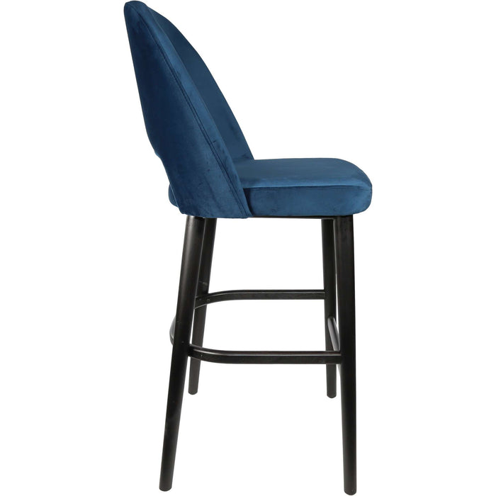 Durafurn Semifreddo Stool - Black Legs/Denim Velvet