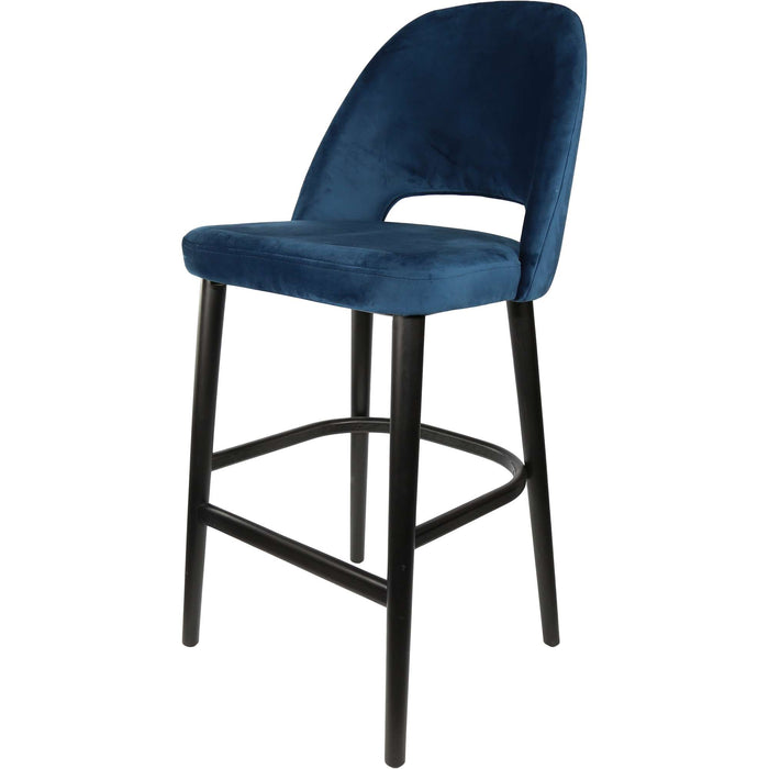 Durafurn Semifreddo Stool - Black Legs/Denim Velvet