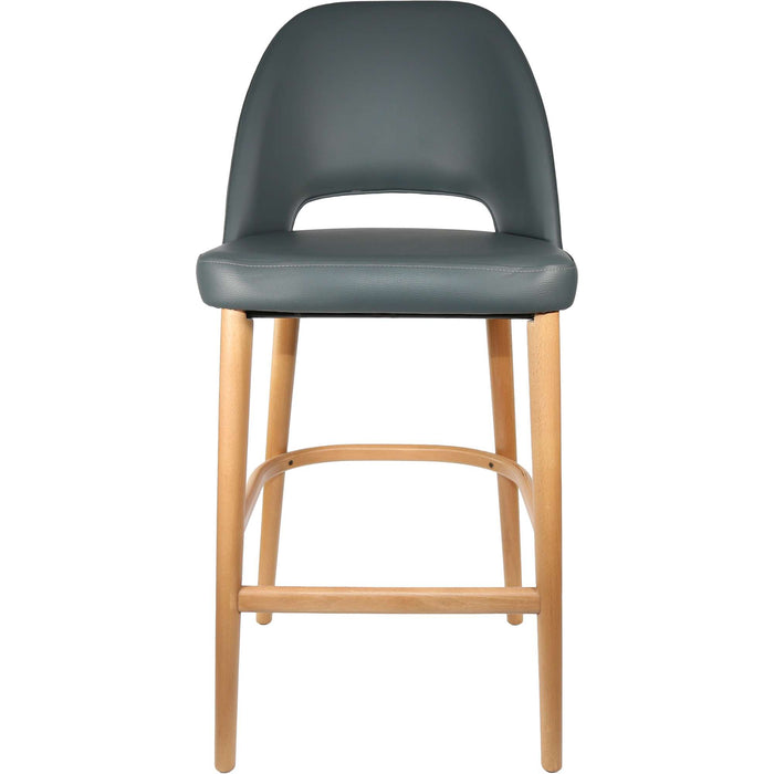 Durafurn Semifreddo Stool - Trojan Oak Legs/Anthracite Vinyl