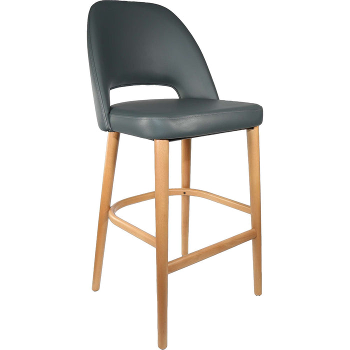 Durafurn Semifreddo Stool - Trojan Oak Legs/Anthracite Vinyl