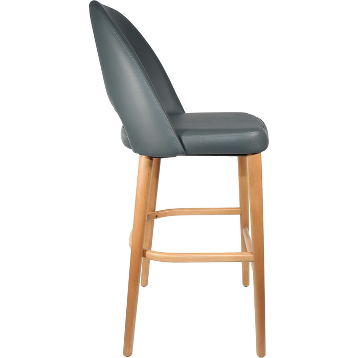 Durafurn Semifreddo Stool - Trojan Oak Legs/Anthracite Vinyl