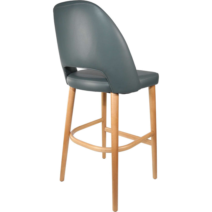 Durafurn Semifreddo Stool - Trojan Oak Legs/Anthracite Vinyl