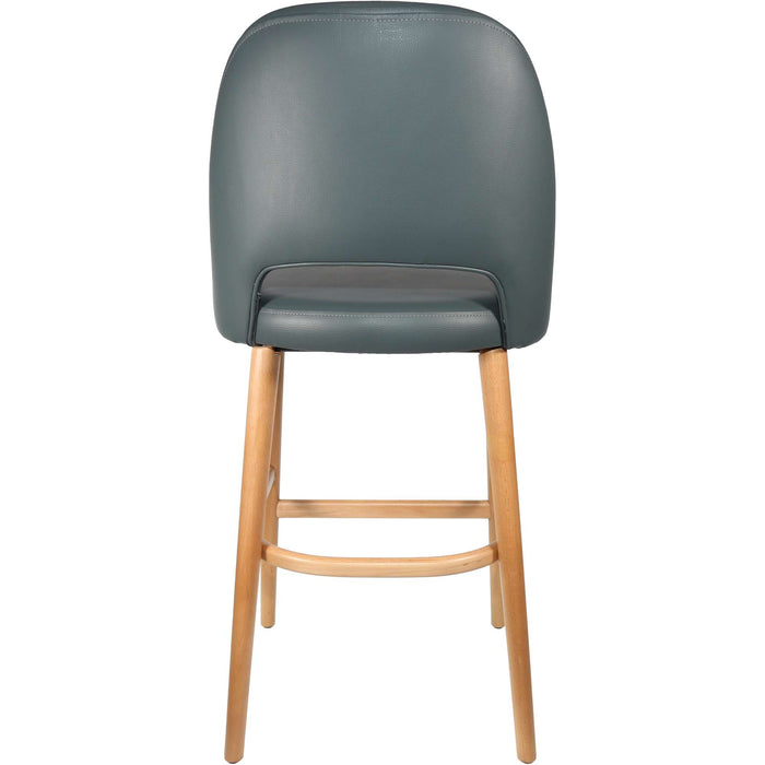 Durafurn Semifreddo Stool - Trojan Oak Legs/Anthracite Vinyl