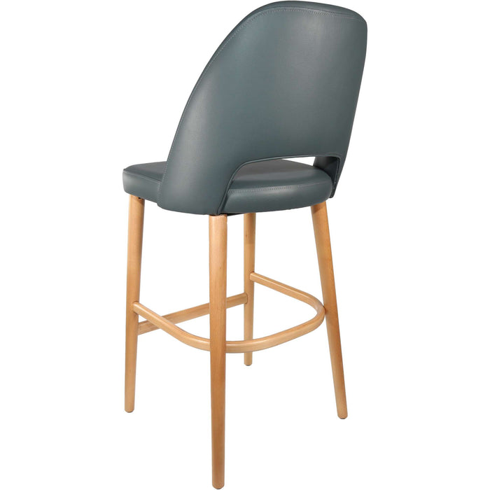 Durafurn Semifreddo Stool - Trojan Oak Legs/Anthracite Vinyl