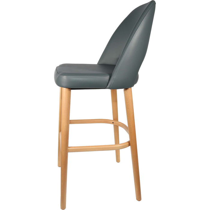 Durafurn Semifreddo Stool - Trojan Oak Legs/Anthracite Vinyl