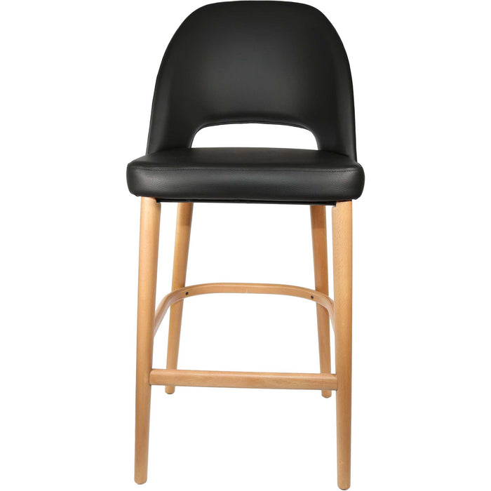 Durafurn Semifreddo Stool - Trojan Oak Legs/Black Vinyl