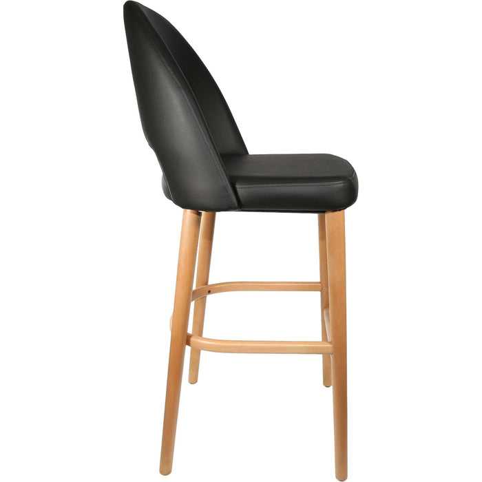 Durafurn Semifreddo Stool - Trojan Oak Legs/Black Vinyl