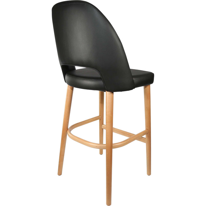 Durafurn Semifreddo Stool - Trojan Oak Legs/Black Vinyl