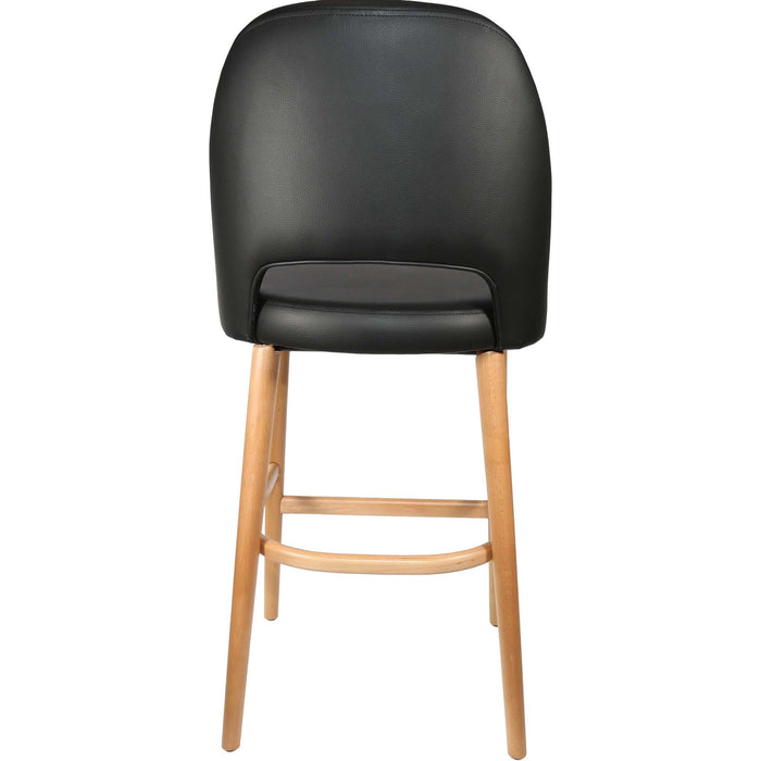 Durafurn Semifreddo Stool - Trojan Oak Legs/Black Vinyl