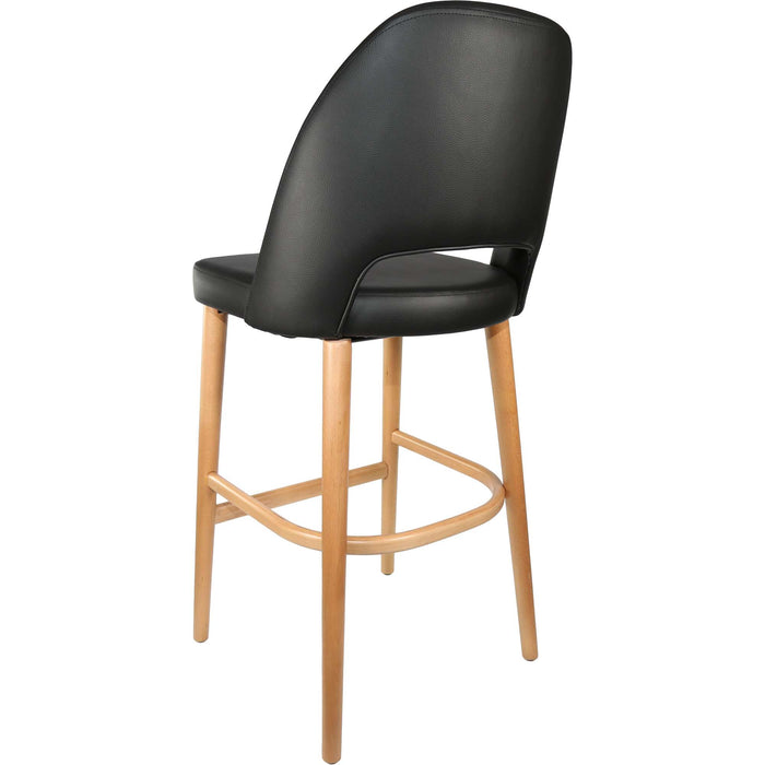 Durafurn Semifreddo Stool - Trojan Oak Legs/Black Vinyl
