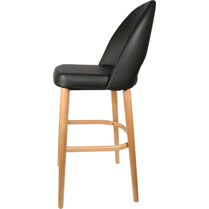 Durafurn Semifreddo Stool - Trojan Oak Legs/Black Vinyl