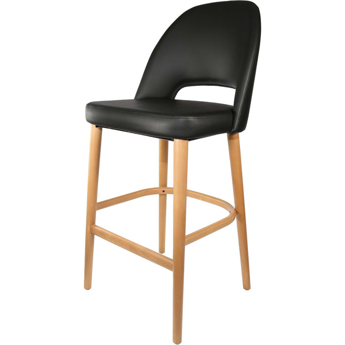 Durafurn Semifreddo Stool - Trojan Oak Legs/Black Vinyl