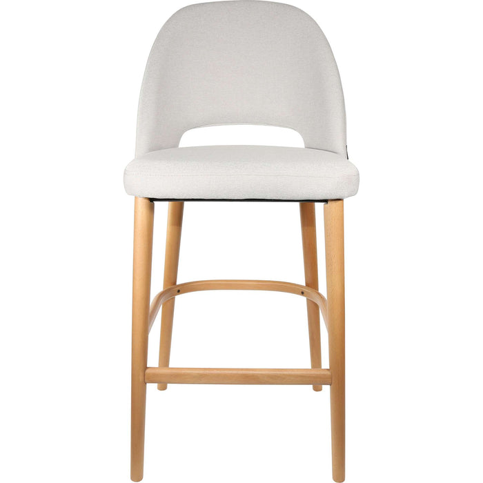 Durafurn Semifreddo Stool - Trojan Oak Legs/ Light Grey Woven Fabric