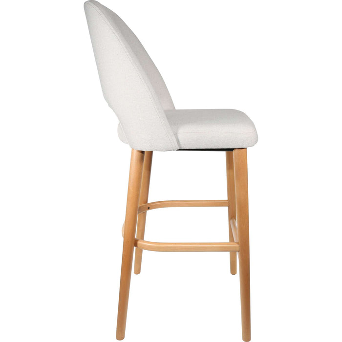 Durafurn Semifreddo Stool - Trojan Oak Legs/ Light Grey Woven Fabric