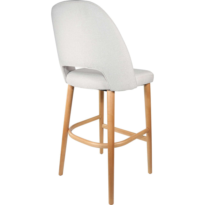 Durafurn Semifreddo Stool - Trojan Oak Legs/ Light Grey Woven Fabric