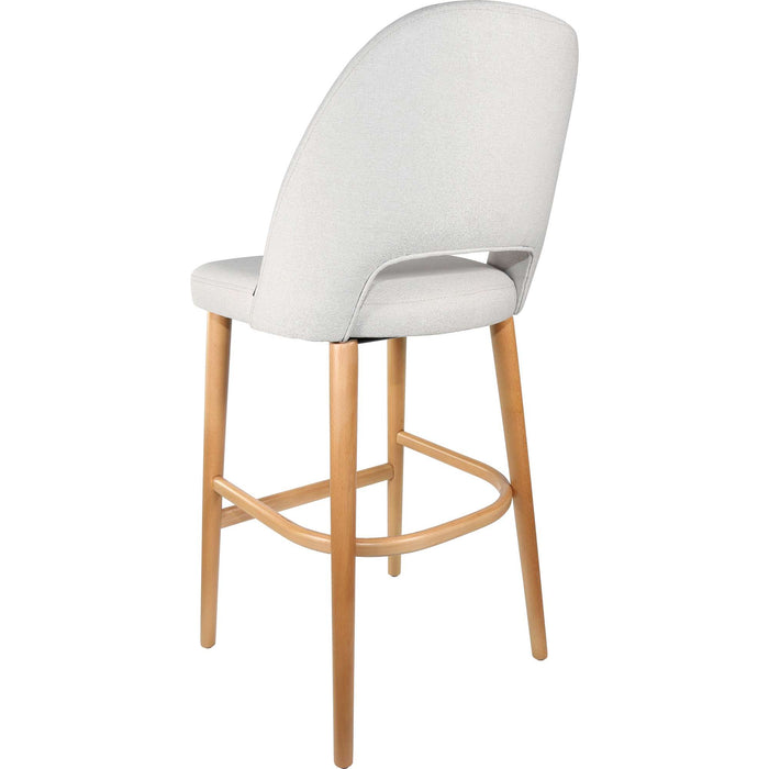 Durafurn Semifreddo Stool - Trojan Oak Legs/ Light Grey Woven Fabric