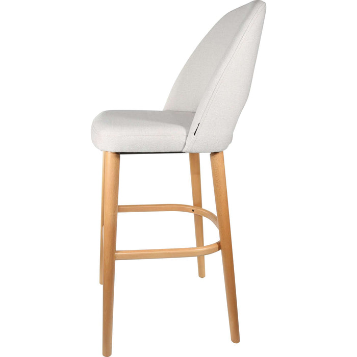 Durafurn Semifreddo Stool - Trojan Oak Legs/ Light Grey Woven Fabric