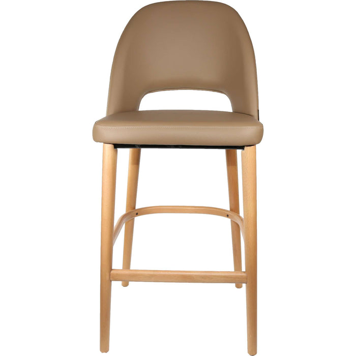 Durafurn Semifreddo Stool - Trojan Oak Legs/Taupe Vinyl