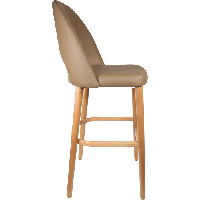 Durafurn Semifreddo Stool - Trojan Oak Legs/Taupe Vinyl