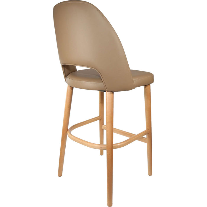 Durafurn Semifreddo Stool - Trojan Oak Legs/Taupe Vinyl