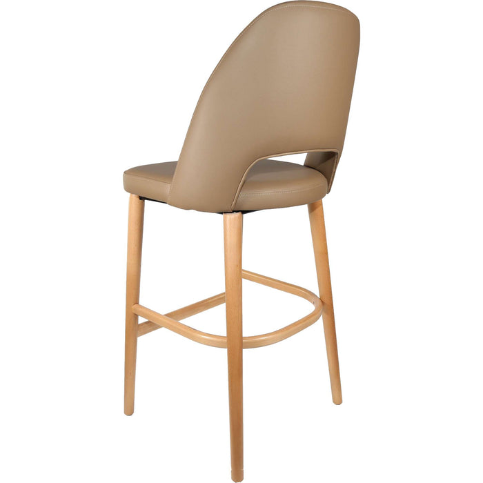 Durafurn Semifreddo Stool - Trojan Oak Legs/Taupe Vinyl