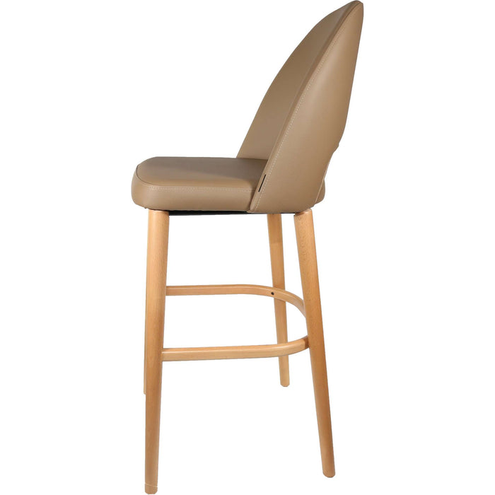 Durafurn Semifreddo Stool - Trojan Oak Legs/Taupe Vinyl