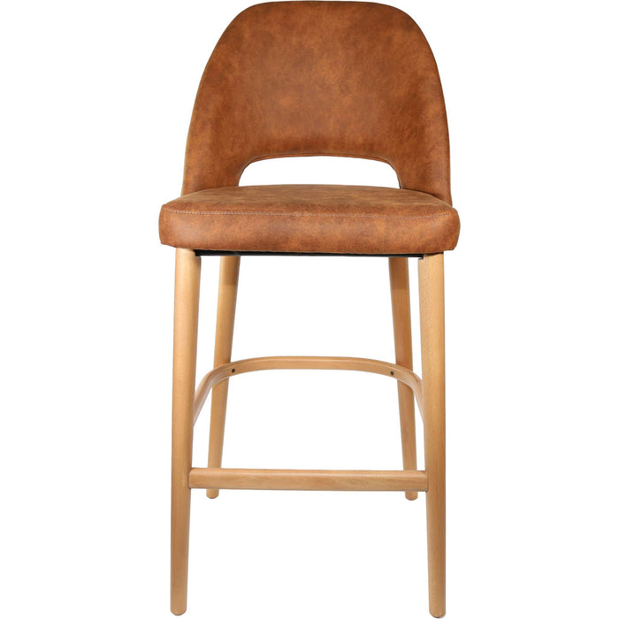 Durafurn Semifreddo Stool - Trojan Oak Legs/Tan Fabric