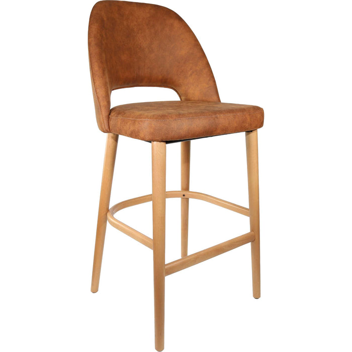 Durafurn Semifreddo Stool - Trojan Oak Legs/Tan Fabric