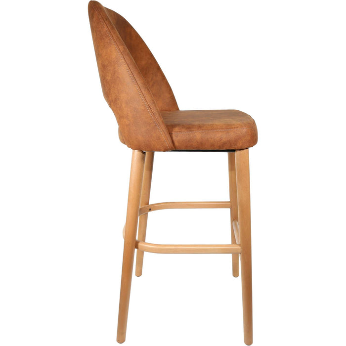 Durafurn Semifreddo Stool - Trojan Oak Legs/Tan Fabric