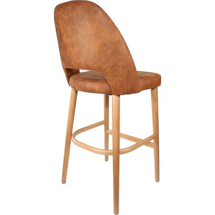 Durafurn Semifreddo Stool - Trojan Oak Legs/Tan Fabric