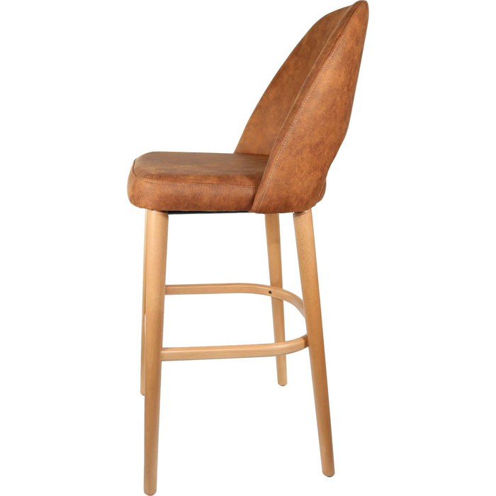 Durafurn Semifreddo Stool - Trojan Oak Legs/Tan Fabric