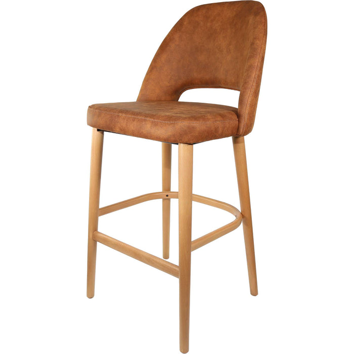 Durafurn Semifreddo Stool - Trojan Oak Legs/Tan Fabric