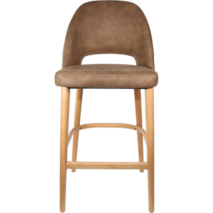 Durafurn Semifreddo Stool - Trojan Oak Legs/Mocha Fabric