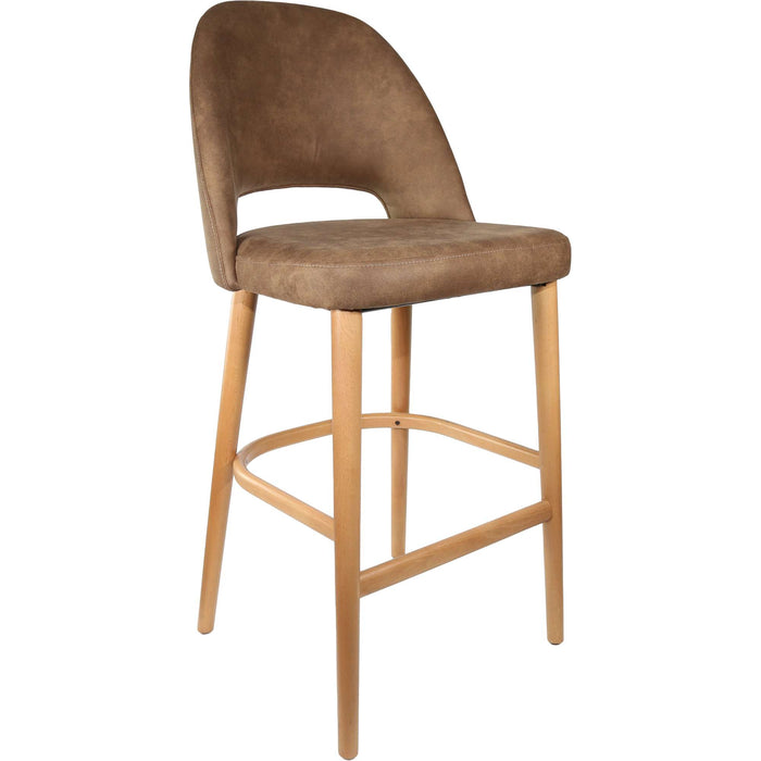 Durafurn Semifreddo Stool - Trojan Oak Legs/Mocha Fabric