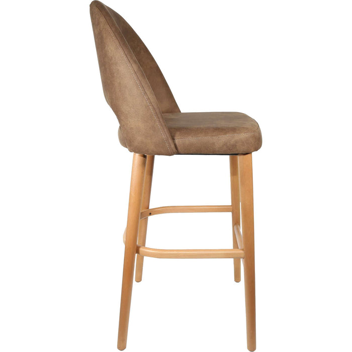 Durafurn Semifreddo Stool - Trojan Oak Legs/Mocha Fabric