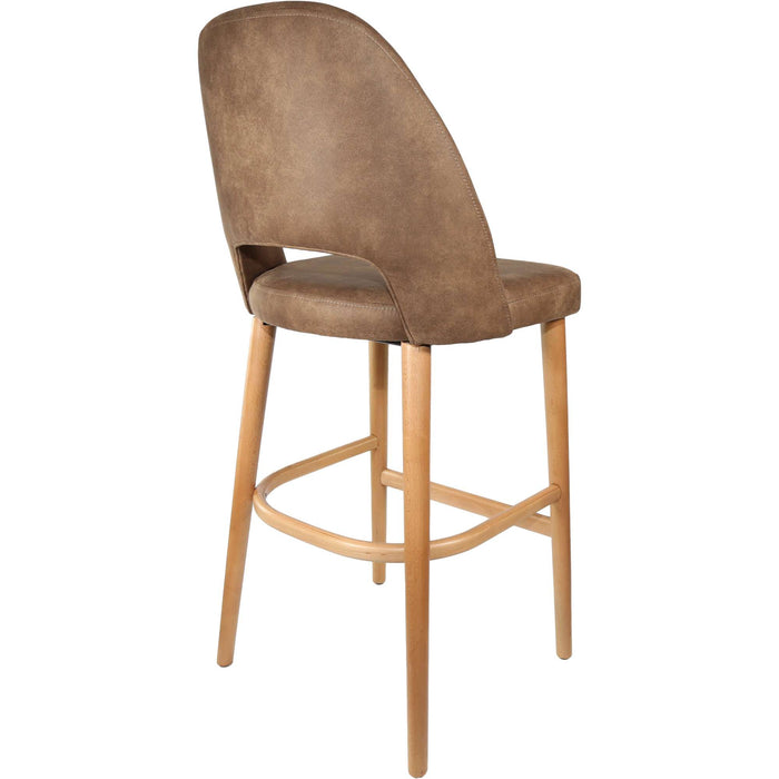 Durafurn Semifreddo Stool - Trojan Oak Legs/Mocha Fabric