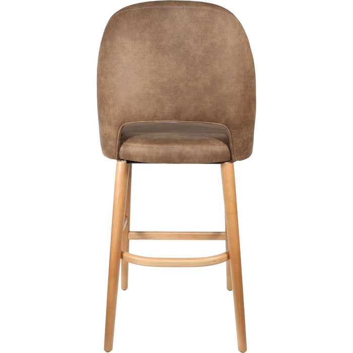 Durafurn Semifreddo Stool - Trojan Oak Legs/Mocha Fabric