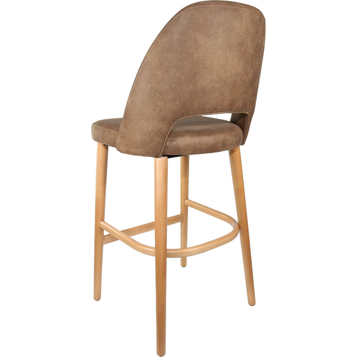 Durafurn Semifreddo Stool - Trojan Oak Legs/Mocha Fabric