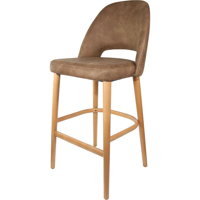 Durafurn Semifreddo Stool - Trojan Oak Legs/Mocha Fabric