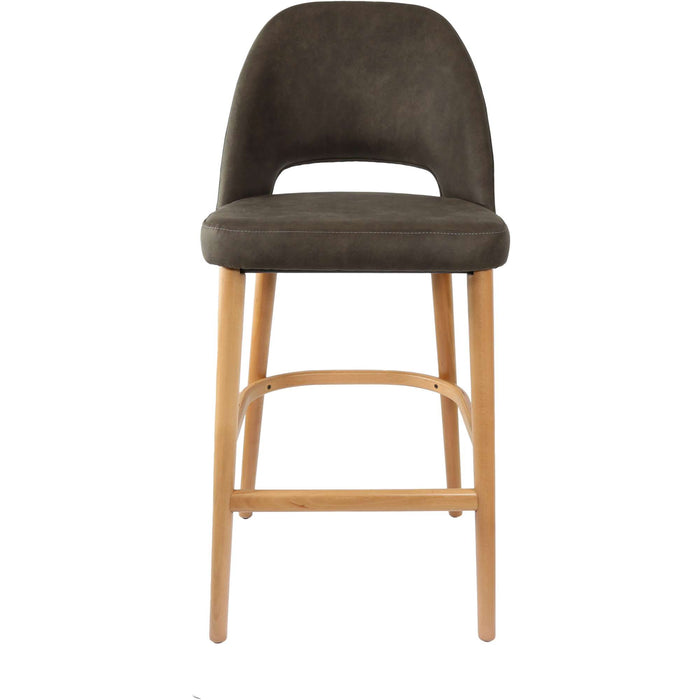 Durafurn Semifreddo Stool - Trojan Oak Legs/Charcoal Fabric
