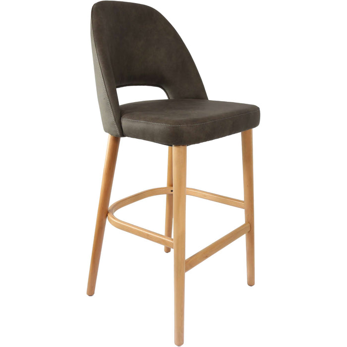 Durafurn Semifreddo Stool - Trojan Oak Legs/Charcoal Fabric