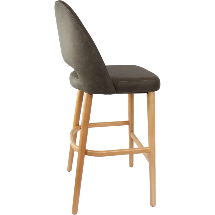 Durafurn Semifreddo Stool - Trojan Oak Legs/Charcoal Fabric