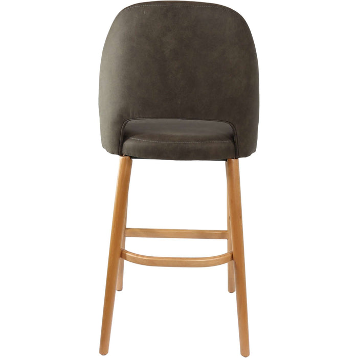 Durafurn Semifreddo Stool - Trojan Oak Legs/Charcoal Fabric